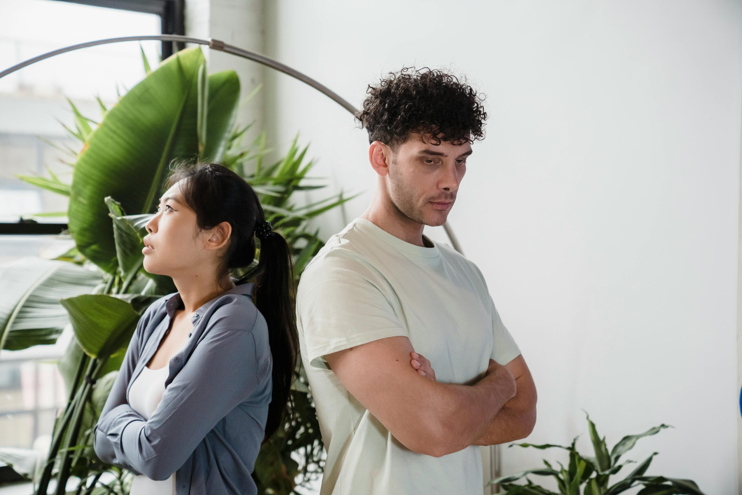 A distressed couple disagrees as the woman faces pressure from her partner to have an abortion.
